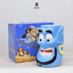 Mug Genio Aladdín Disney coleccionable en cerámica con rostro azul tridimensional