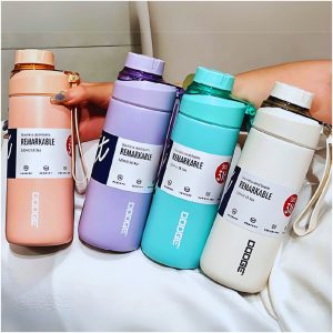 Termo DODGE 316 con boquilla y correa en colores pastel — durazno, lila, menta y marfil | Importaciones Bogotá