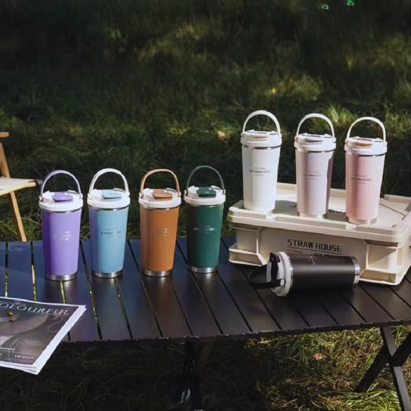 Termo SITARAYURI 560 ml con asa superior y tapa flip en colores mate | Importaciones Bogotá