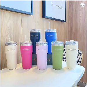 Termo SITARAYURI 700 ml con tapa transparente y sorbete en colores mate | Importaciones Bogotá