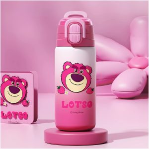Termo Lotso 500 ml rosa degradé con tapa de botón y cúpula protectora | Importaciones Bogotá