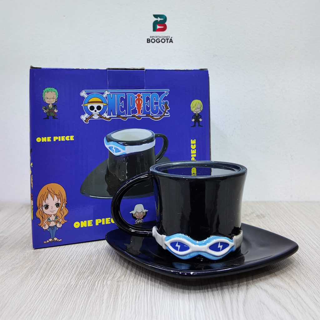 Mug Sombrero de Sabo One Piece con plato – Importaciones Bogotá