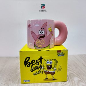 Mug Patricio Estrella Bob Esponja — cerámica rosa con asa circular XL | Importaciones Bogotá