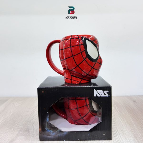Mug Spider-Man 3D — vista lateral derecha | Importaciones Bogotá