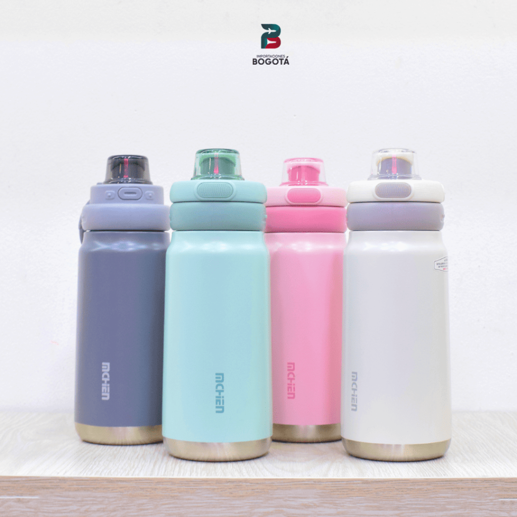 termo mchen 550 ml en colores pastel con tapa de botón y boquilla