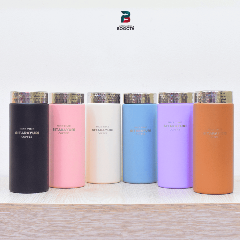 termo Sitarayuri 420 ml unicolor con tapa rosca texturizada – Importaciones Bogotá