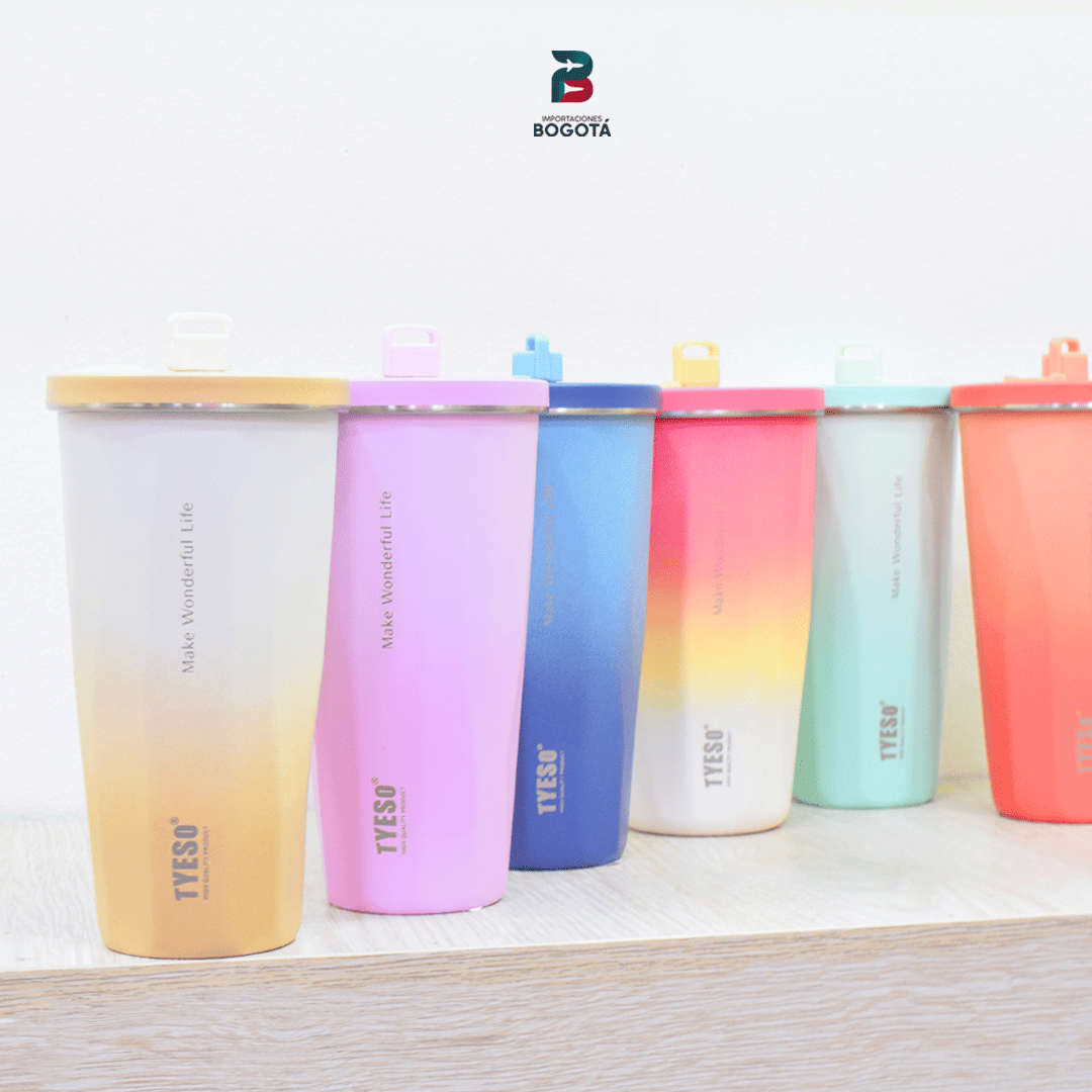termo TYESO tumbler 470 ml degradé con tapa deslizante