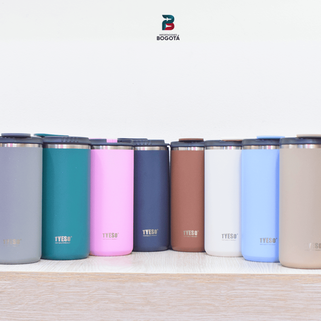 termo TYESO unicolor 600 ml con tapa de bloqueo y acabado mate