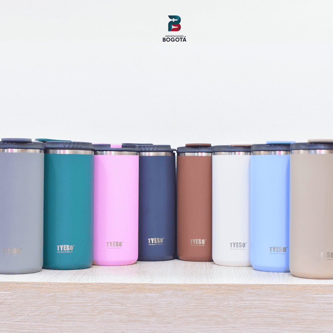 termo TYESO unicolor 600 ml con tapa de bloqueo y acabado mate