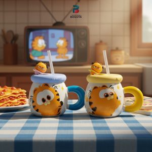 Mug Garfield Bebé con tapa y figura 3D