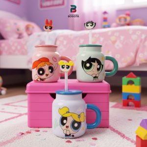 Taza Chicas Superpoderosas Cerámica 3D con Tapa